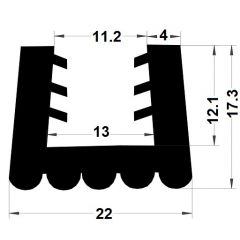 Joint u pvc a armature metallique p0014-15-16-17 - Joint bord de tole  caoutchouc armé - Profils joints caoutchouc - joint en u – ECKO TECH